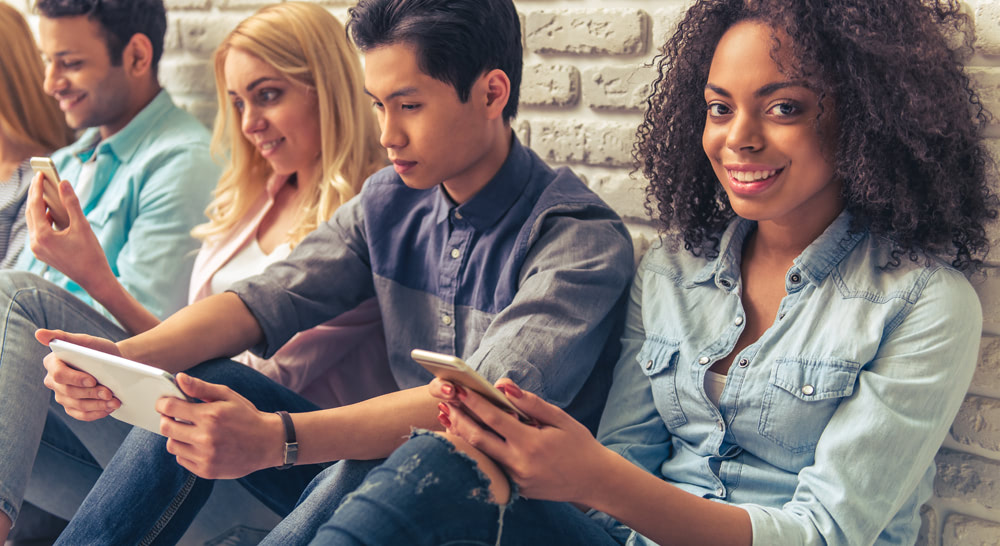 Young People with gadgets
