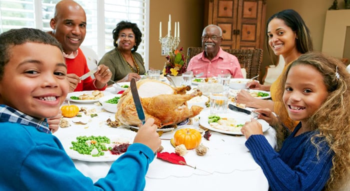 Multi Generation Family Celebrating Thanksgiving