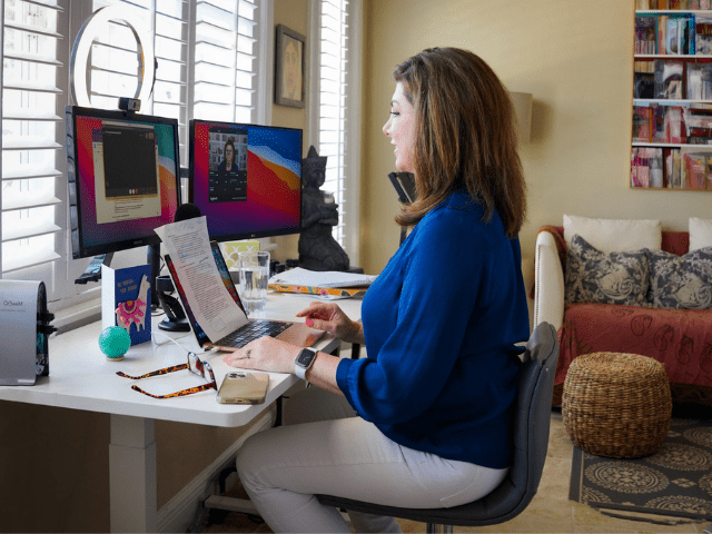 Joyce Marter Sitting at Computer