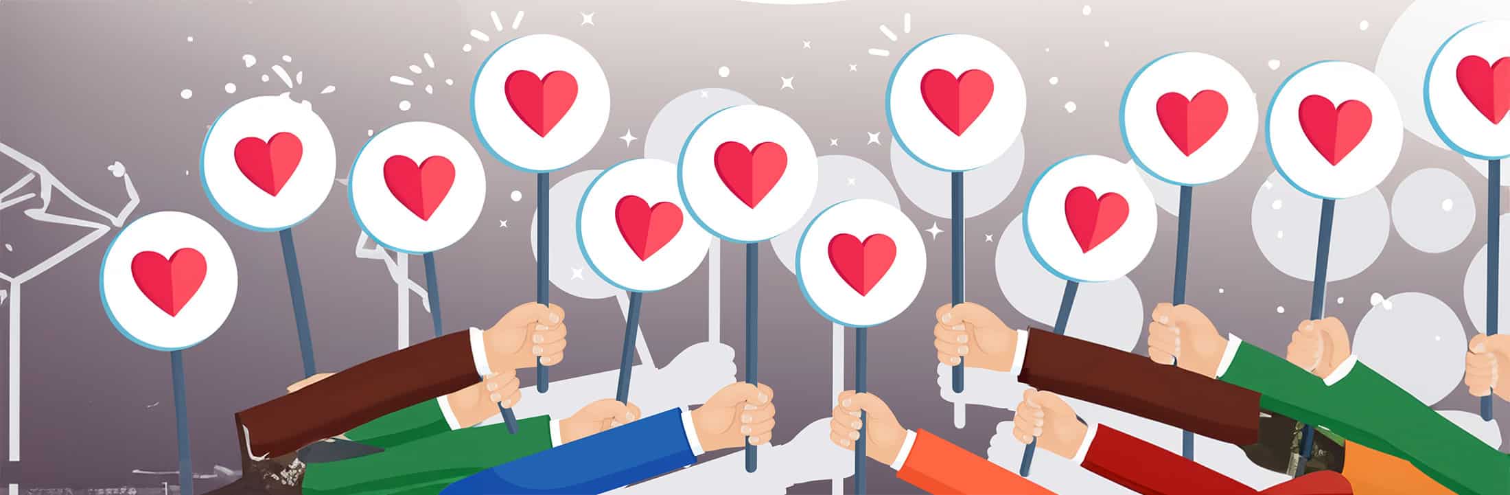 Hands holding hearts